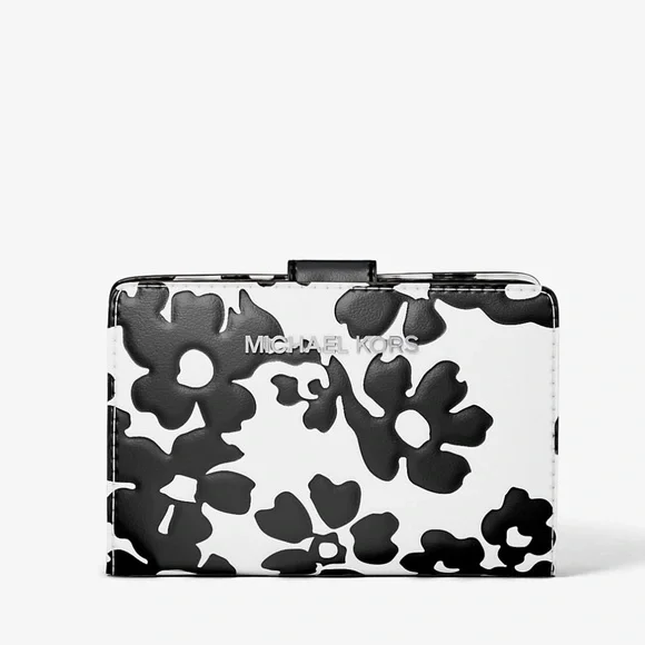 MICHAEL KORS - Jet Set Medium Floral Print Bi-Fold Wallet - Picture 1 of 5